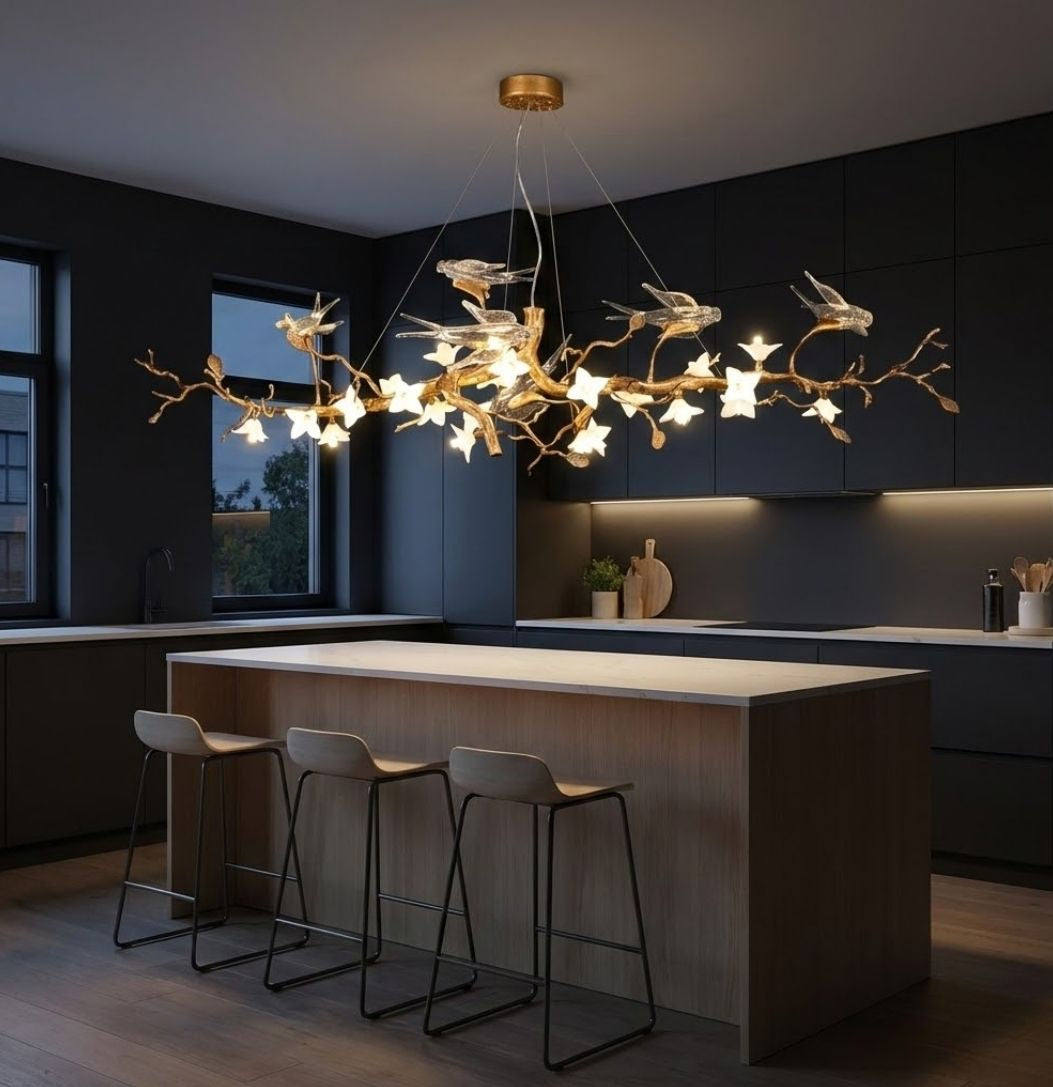 Calyx Bird Branch Chandelier for Dining Room