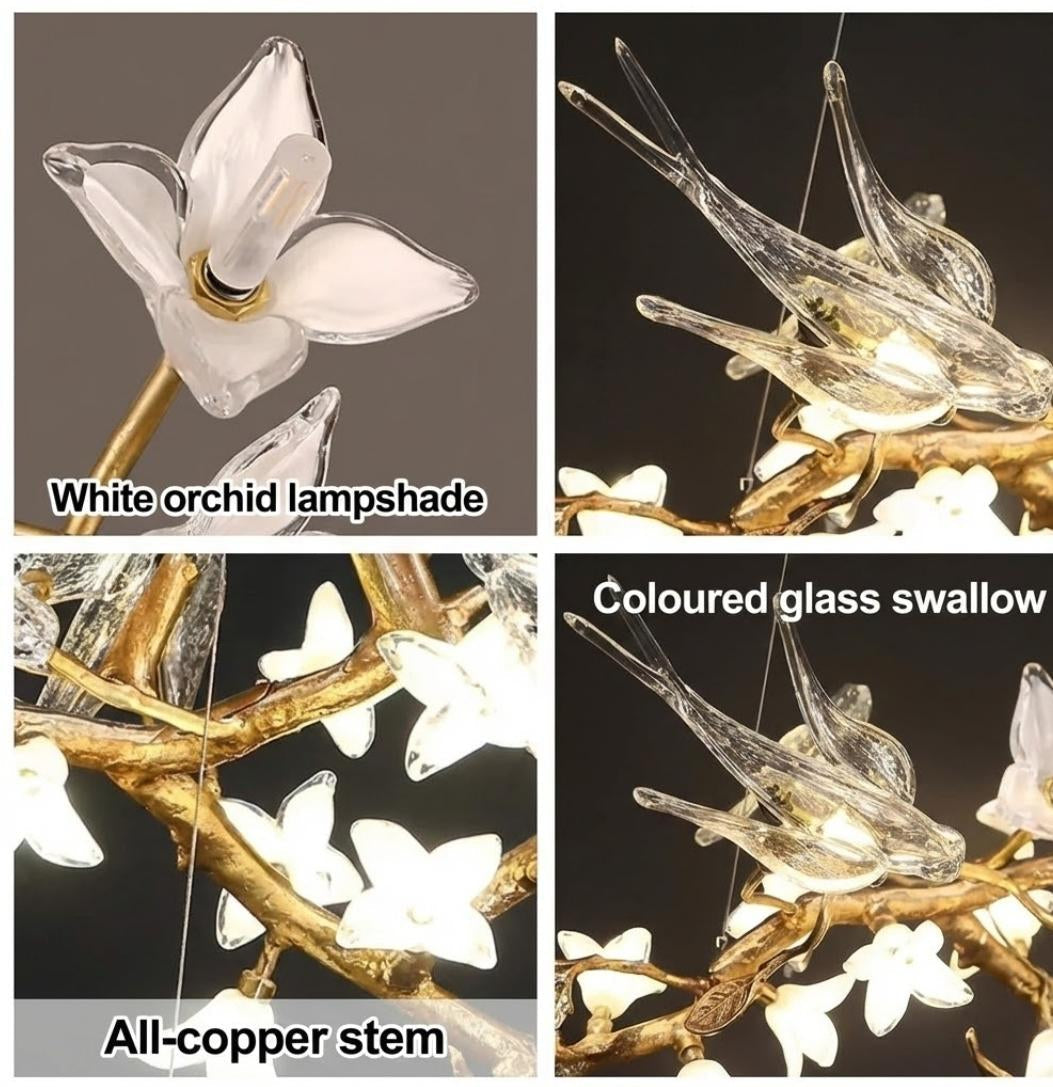 Calyx Bird Branch Chandelier for Dining Room