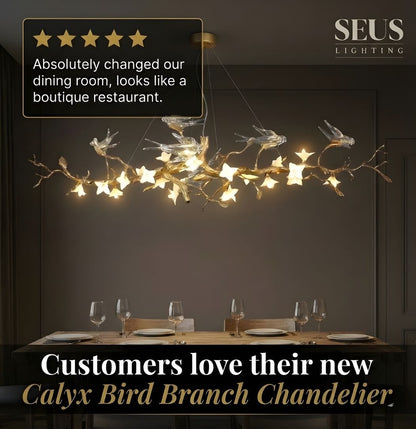 Calyx Bird Branch Chandelier for Dining Room