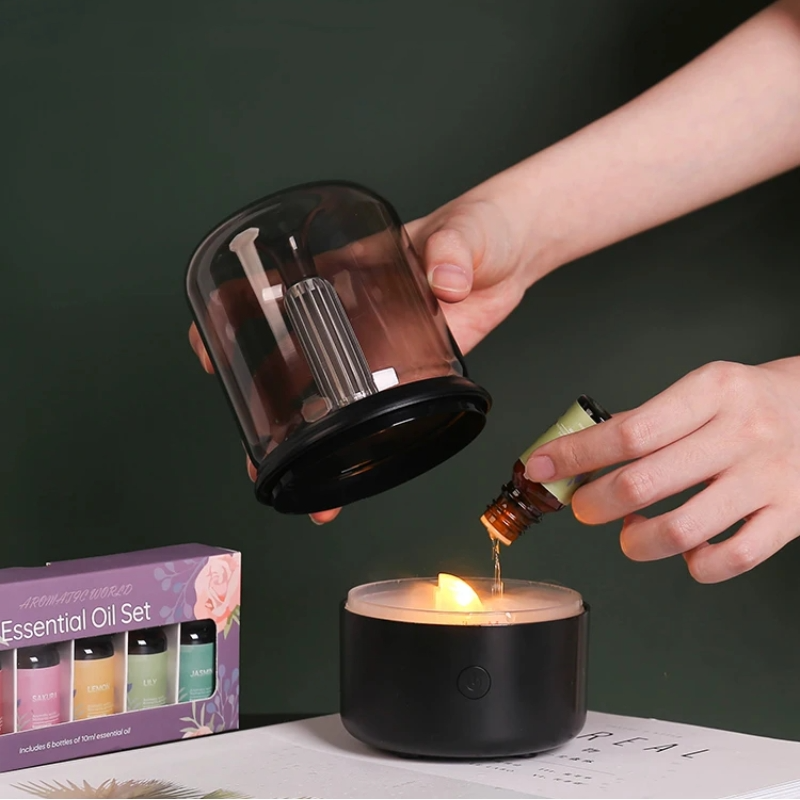 EMFURN Candlelight Flame Aroma Diffuser Lamp