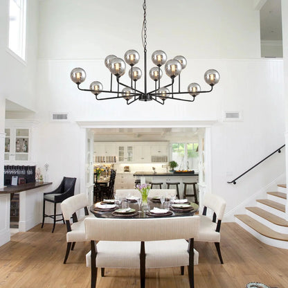Classic Smoked Glass Sputnik Chandelier