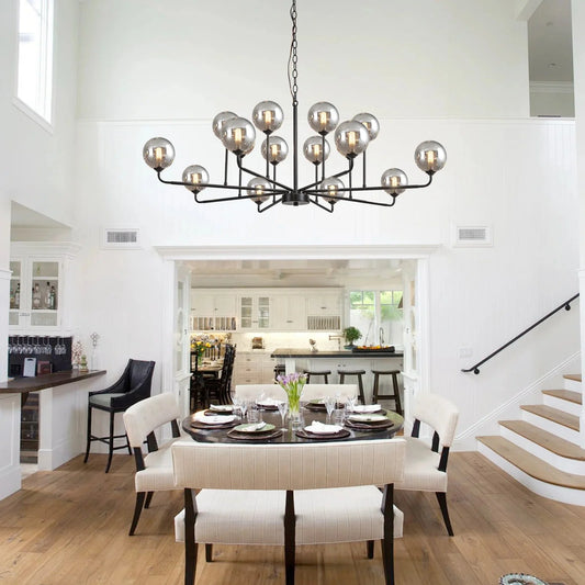 Classic Smoked Glass Sputnik Chandelier