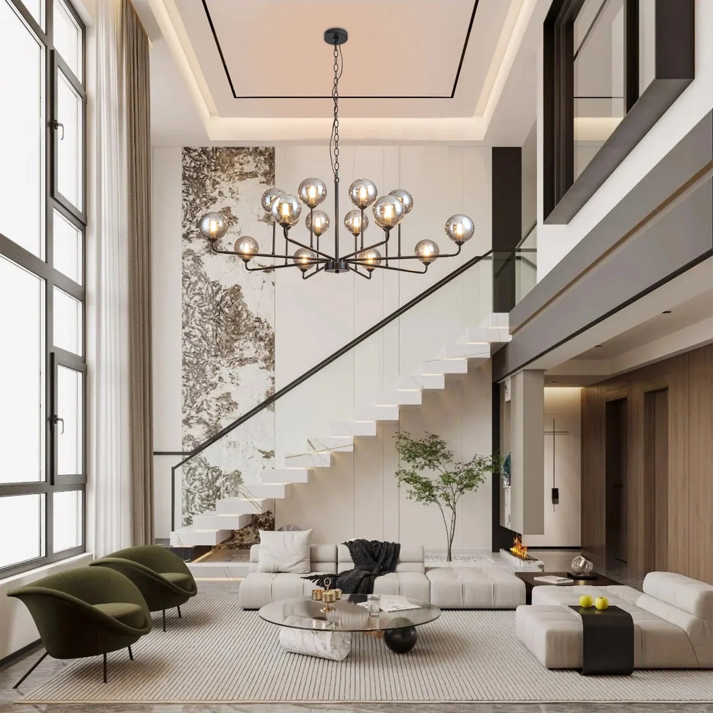 Celta Smoked Glass Sputnik Chandelier