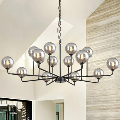 Classic Smoked Glass Sputnik Chandelier