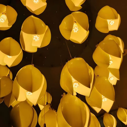 Ceramic Magnolia Staircase Chandelier 6/9/18/36 Lights