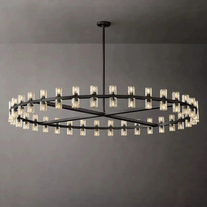 Circular Pendant Light with Crystal Glass Shades