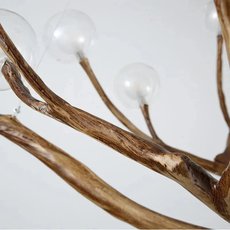 Madelyn Rustic Branch Chandelier Frosted/Clear Ball