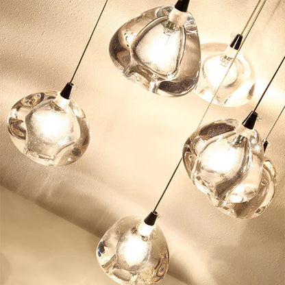 Clear Crystal Bubble Chandelier For High Ceiling Foyer