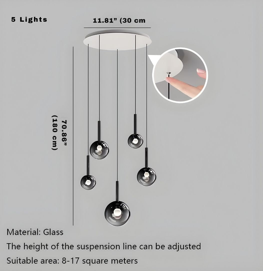 Cleo Bubble Staircase Chandelier