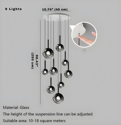 Cleo Bubble Staircase Chandelier