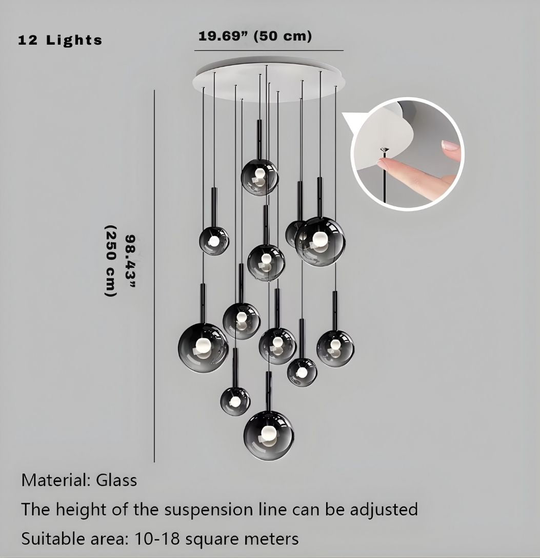 Cleo Bubble Staircase Chandelier