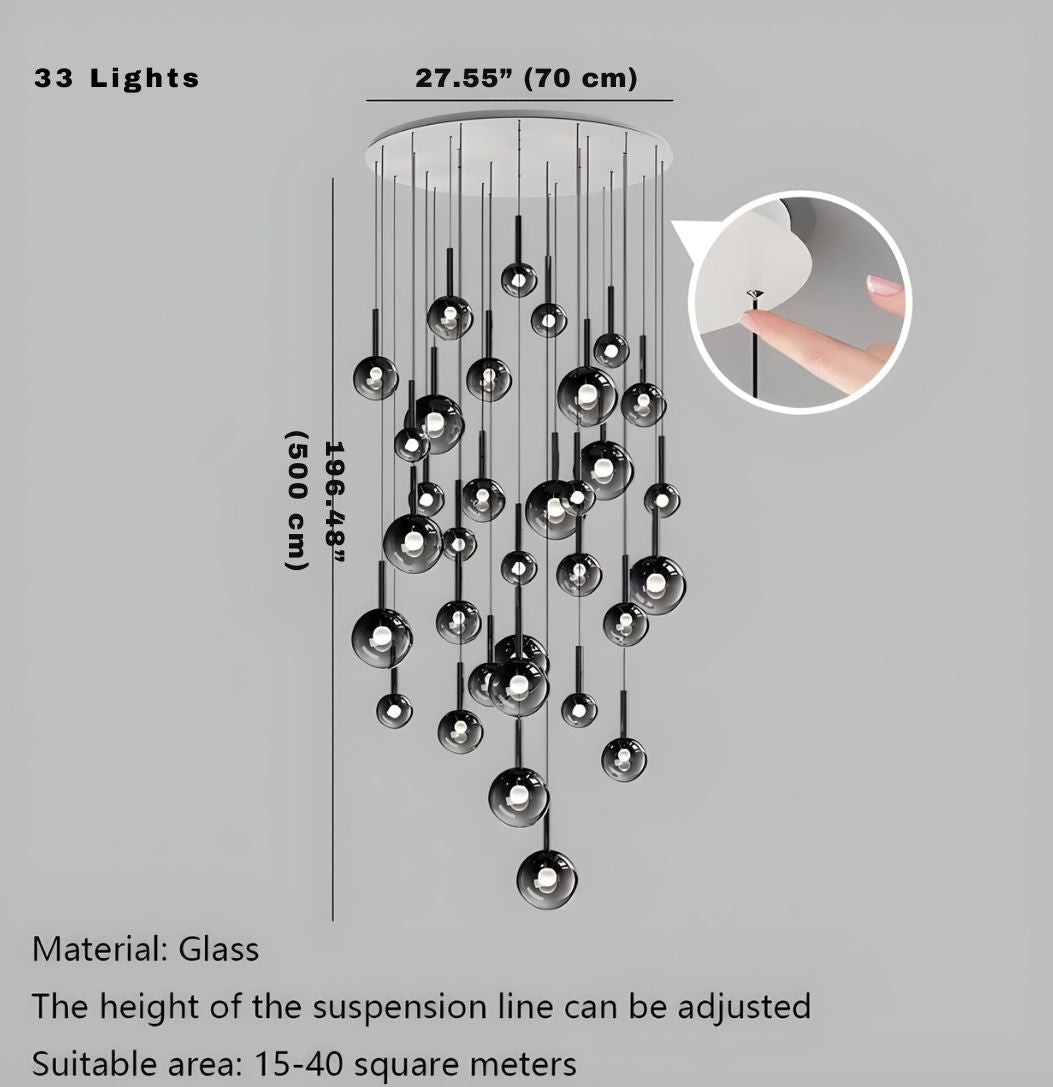 Cleo Bubble Staircase Chandelier