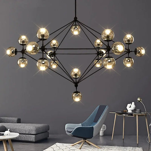 Contemporary Black Chandeliers 15/21 Heads
