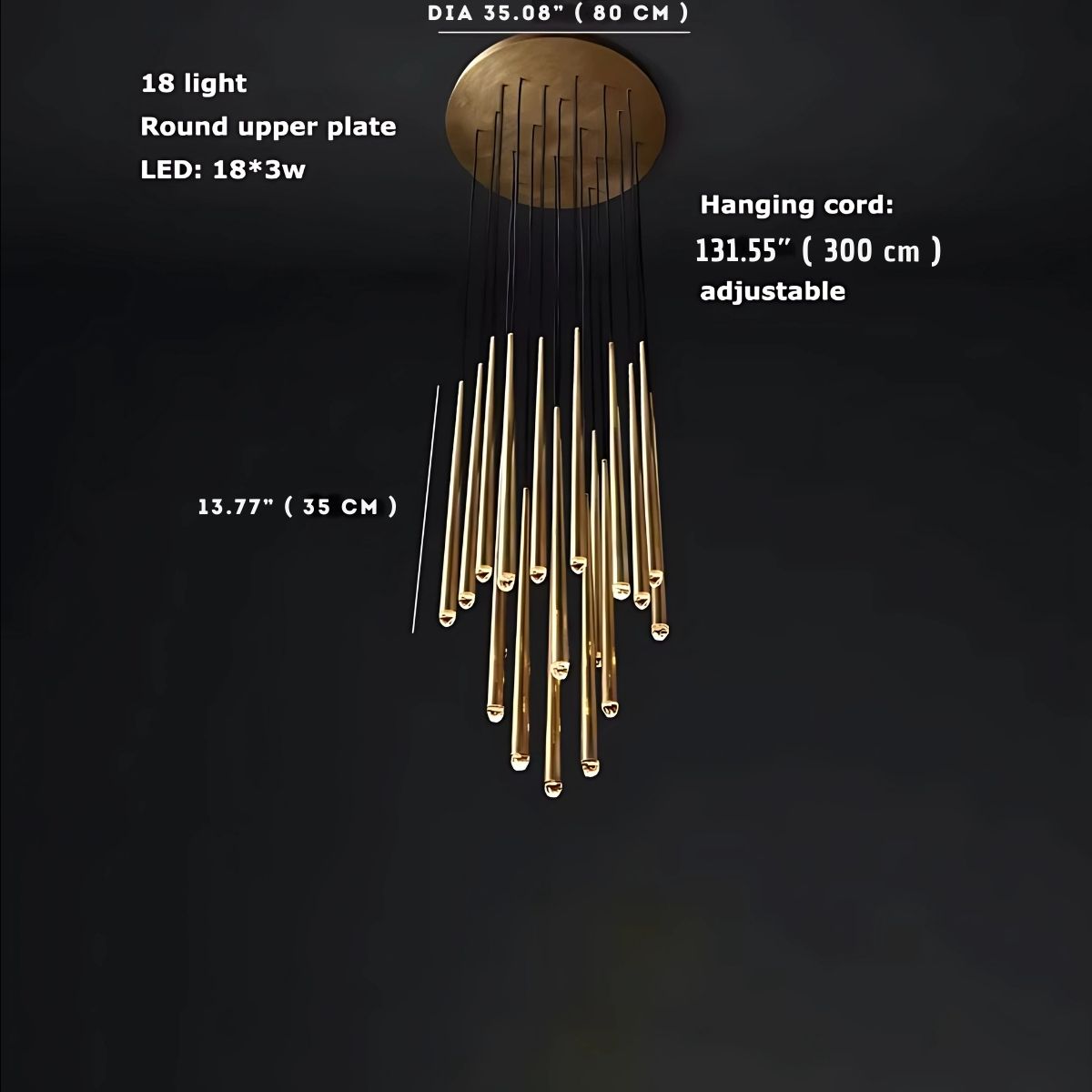 Contemporary Chandelier for High Ceiling Living Room & Foyer