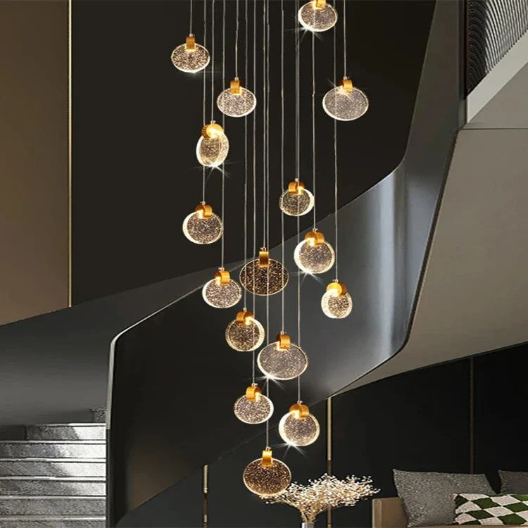 Contemporary LED Chandelier with Crystal Pendant