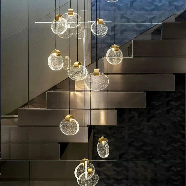 Contemporary LED Chandelier with Crystal Pendant