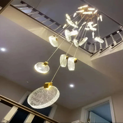 Contemporary LED Chandelier with Crystal Pendant