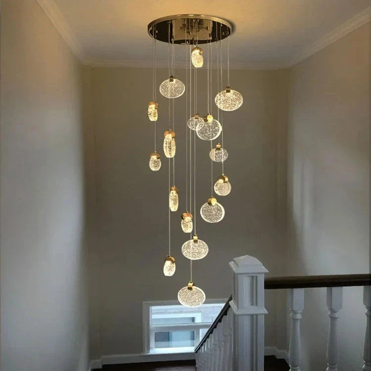 Contemporary LED Chandelier with Crystal Pendant