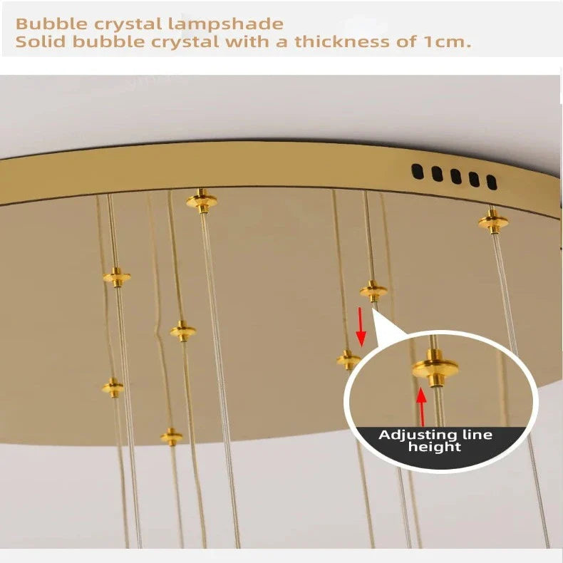 Contemporary LED Chandelier with Crystal Pendant