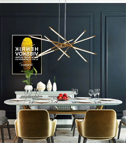 Contemporary LED Spoke Pendant Light Fixture