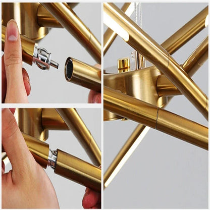 Contemporary LED Spoke Pendant Light Fixture