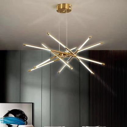 Contemporary LED Spoke Pendant Light Fixture