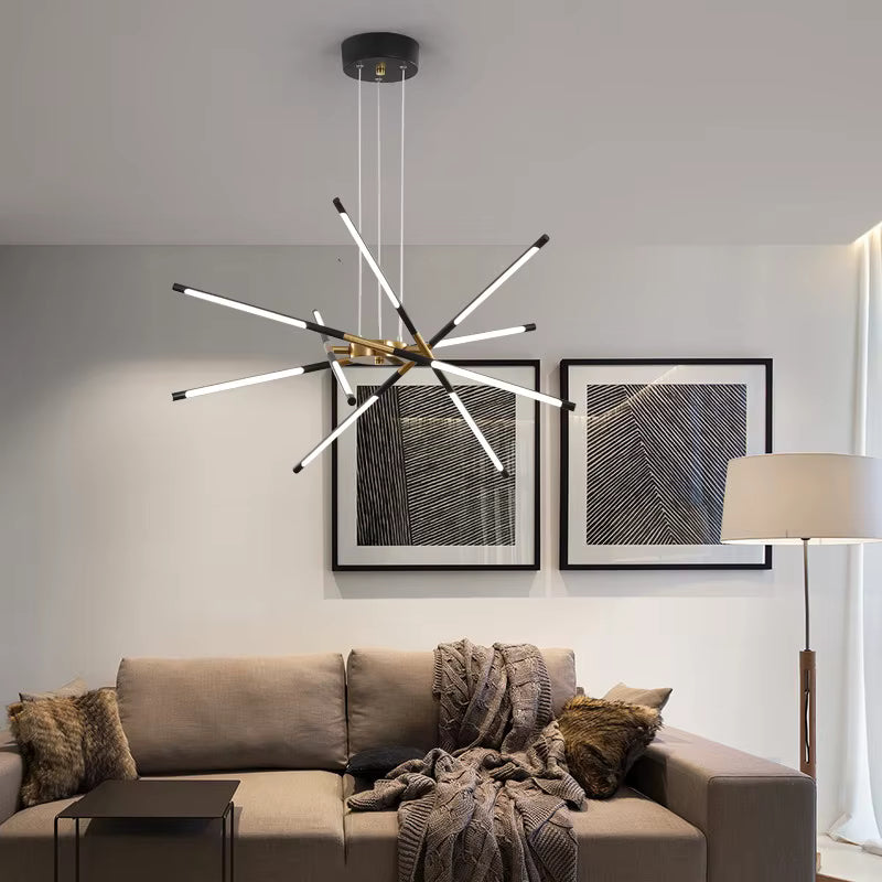 Contemporary LED Spoke Pendant Light Fixture
