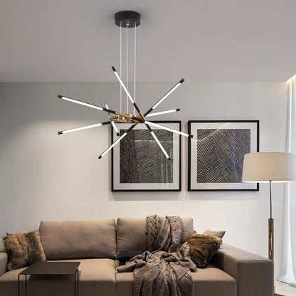 Contemporary LED Spoke Pendant Light Fixture