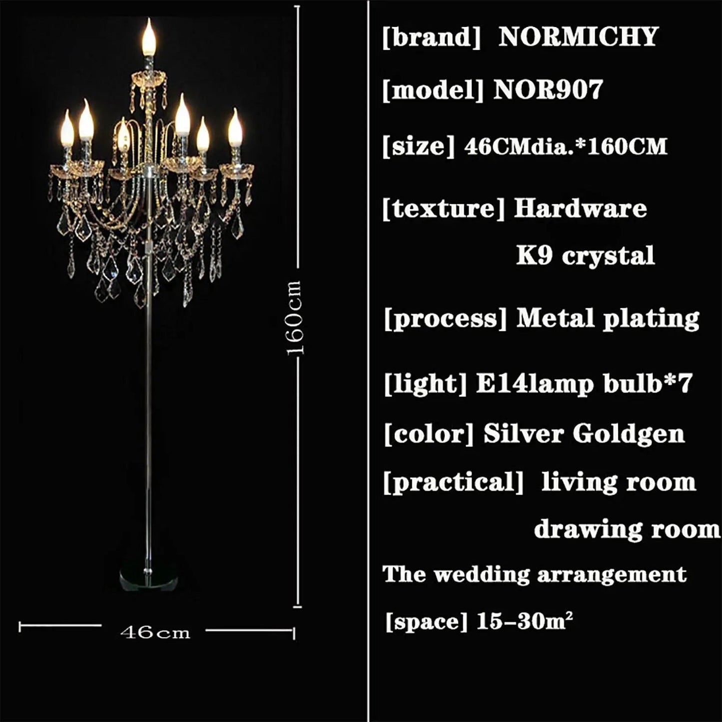 Crystal Chandelier Floor Lamp