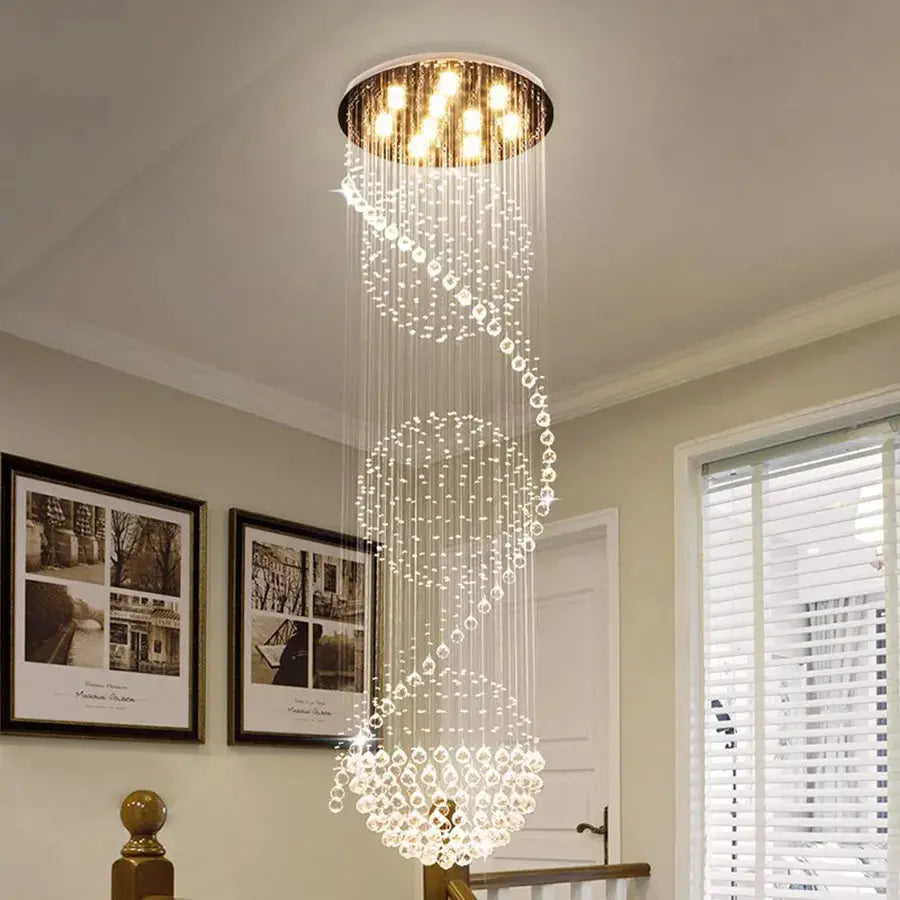 Crystal High Ceiling Stairwell Lighting