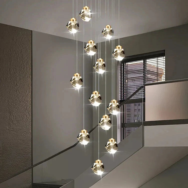 Crystal Modern Pendant Light for Staircase