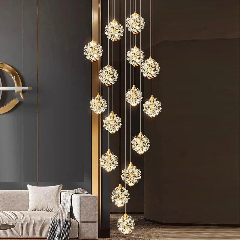 Crystal Modern Pendant Lighting for Stairs & Foyer