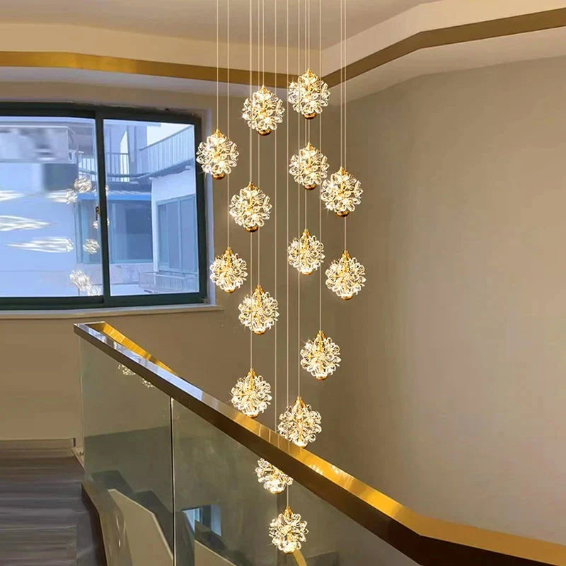 Crystal Modern Pendant Lighting for Stairs & Foyer
