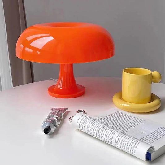 Cute Modern Mushroom Table Lamp Orange/White