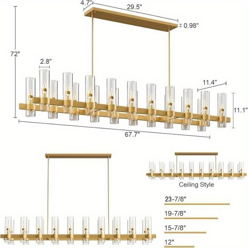 Cyral Modern Linear Kitchen Chandelier