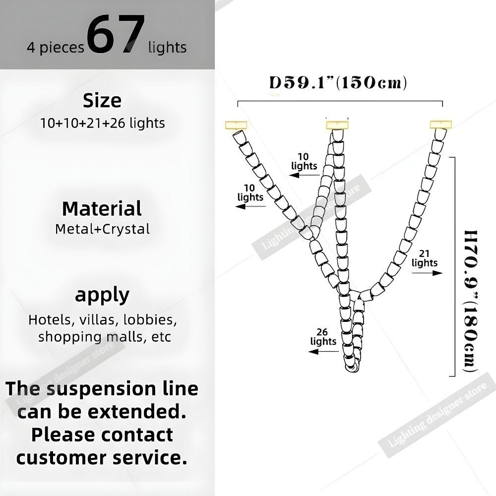 Dreon Large Crystal Chain Chandelier