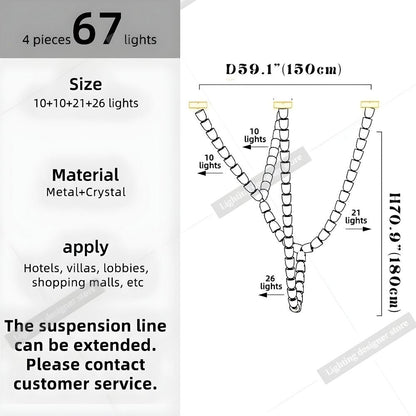 Dreon Large Crystal Chain Chandelier