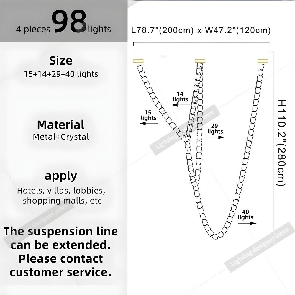 Dreon Large Crystal Chain Chandelier