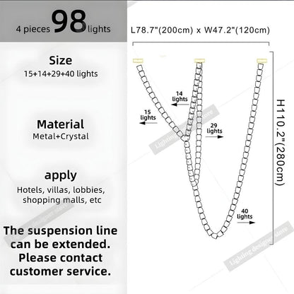 Dreon Large Crystal Chain Chandelier