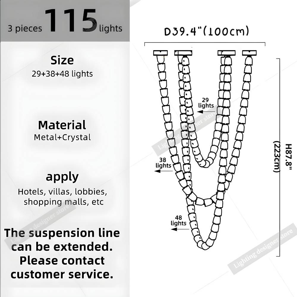 Dreon Large Crystal Chain Chandelier