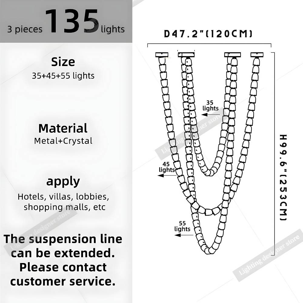 Dreon Large Crystal Chain Chandelier