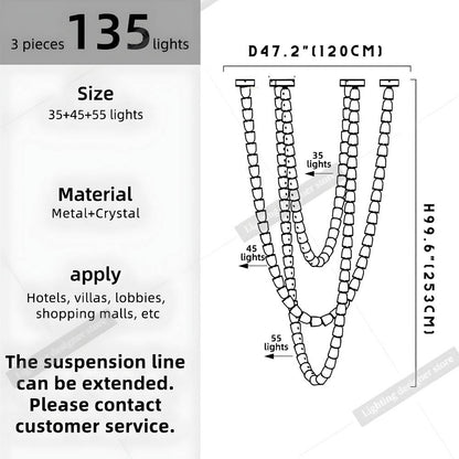 Dreon Large Crystal Chain Chandelier