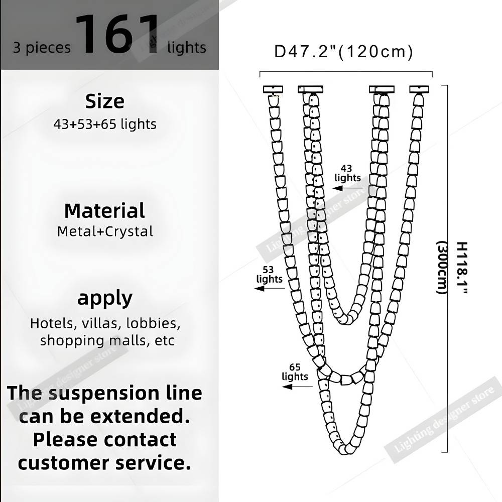 Dreon Large Crystal Chain Chandelier
