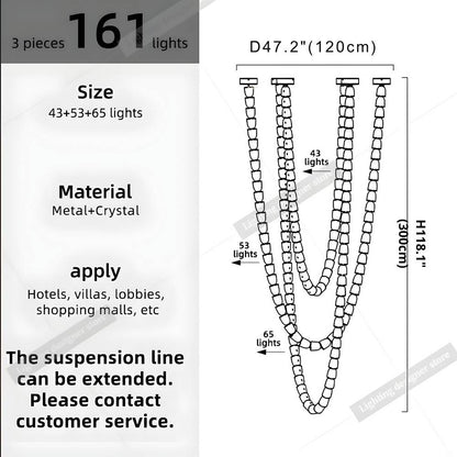 Dreon Large Crystal Chain Chandelier