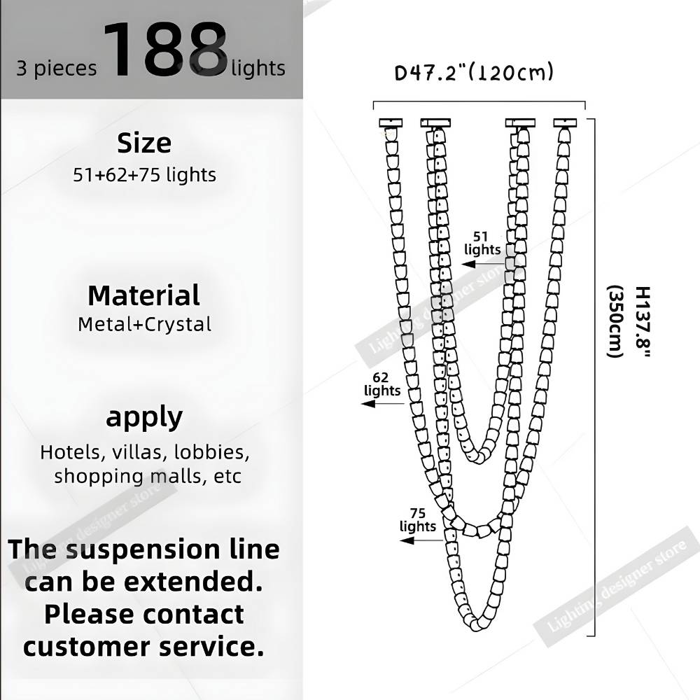 Dreon Large Crystal Chain Chandelier