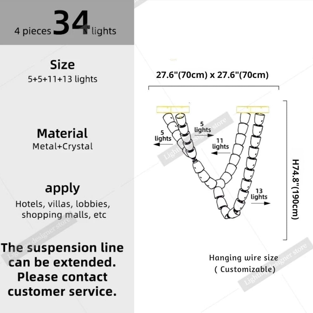 Dreon Large Crystal Chain Chandelier