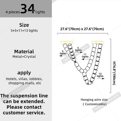 Dreon Large Crystal Chain Chandelier