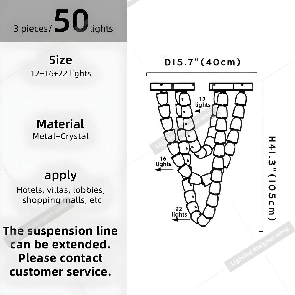 Dreon Large Crystal Chain Chandelier