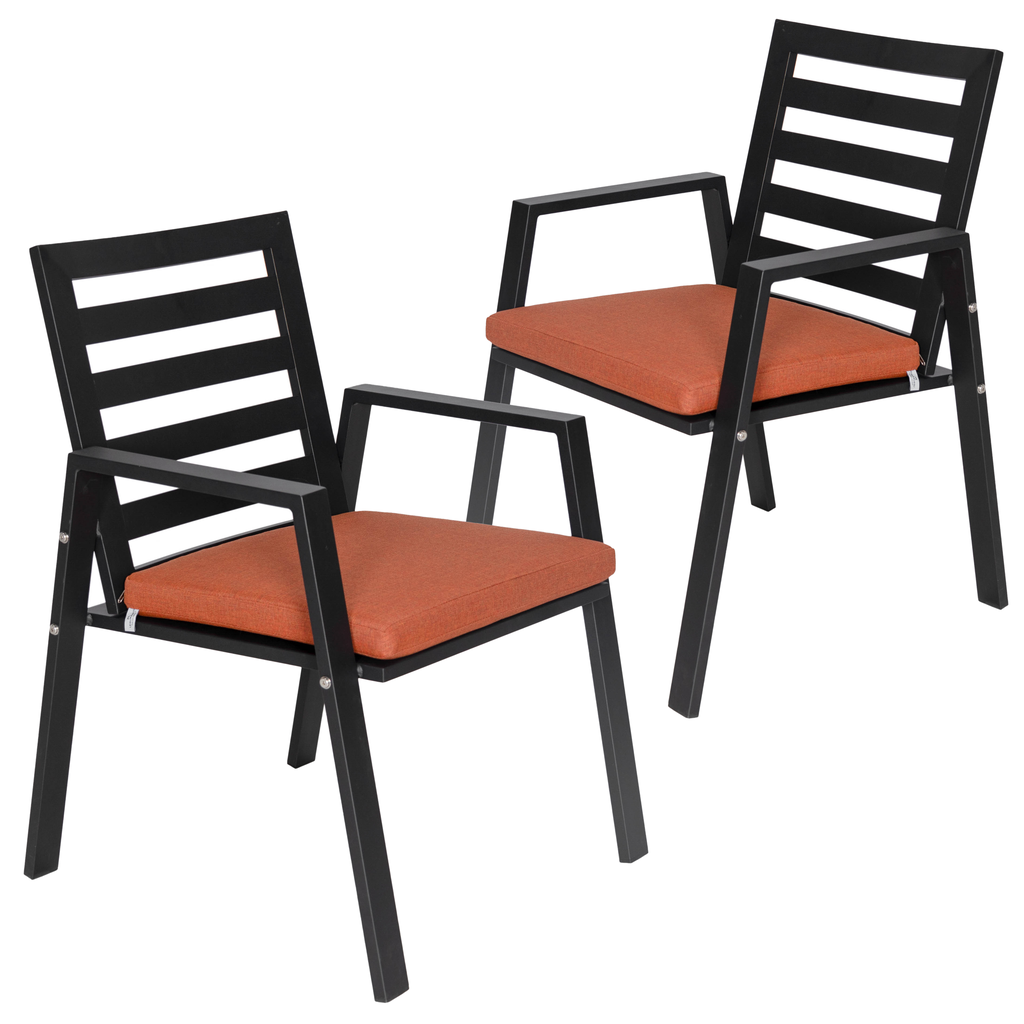 Agnes Patio Aluminum Dining Armchair - Set of 2