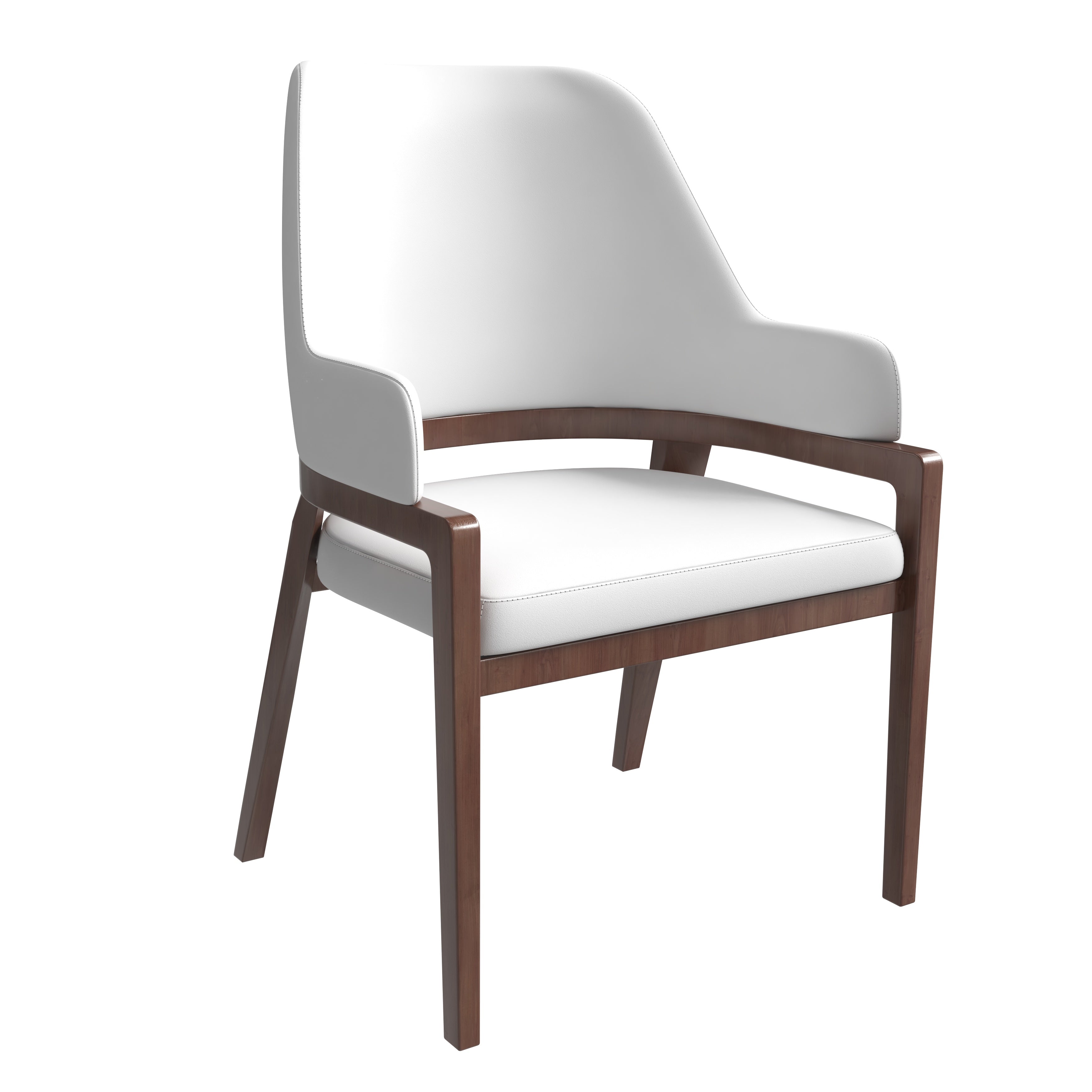 Ethora Collection Modern Wooden Dining Chair in White